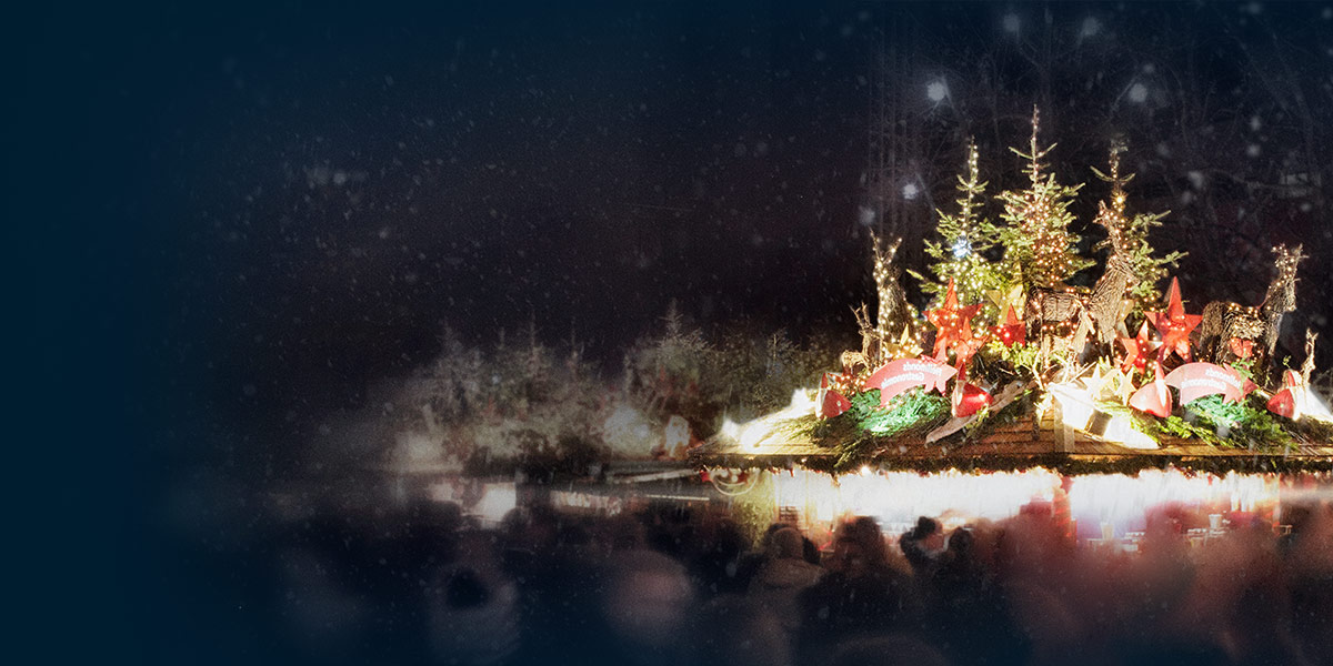 Dentzer Gastronomiestand auf einem Weihnachtsmarkt